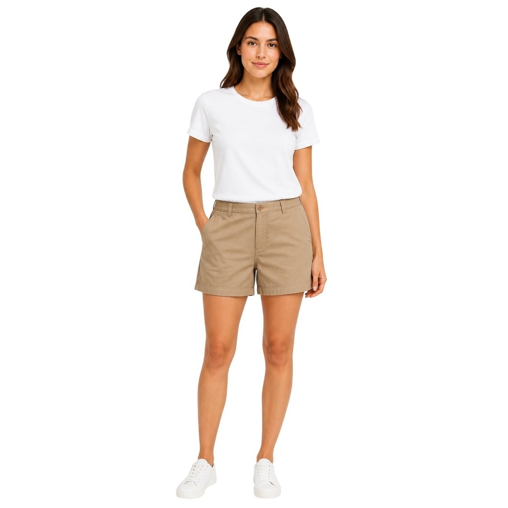 Lane Bryant Women's High Waist Flat Front Casual Lightweight Chino Shorts Sz 22